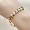Pulsera Básica 04.213.0299.08 Oro Laminado, Diseño de Cubana, Pulido, Dorado