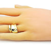 Anillo Elegante 01.341.0118 Oro Laminado, Diseño de Chunky, Pulido, Dorado