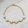 Pulsera Elegante 03.63.22125.08 Acero Inoxidable, con Cristal Blanca, Pulido, Dorado