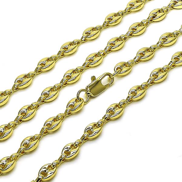 Gargantilla Elegante 04.213.0354.24 Oro Laminado, Diseño de Puff Mariner, Pulido, Dorado