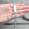 Pulsera con Placa 04.420.0025.09.1 Plata Rodinada, Diseño de Cubana, Pulido, Plateado