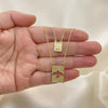 Gargantilla Elegante 04.02.0018 Oro Laminado, Diseño de Espíritu Santo, Pulido, Dorado