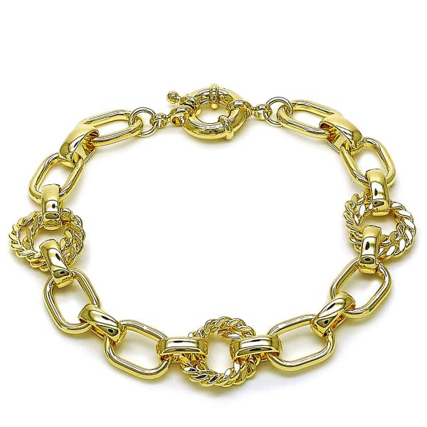 Pulsera Elegante 03.415.0015.08 Oro Laminado, Pulido, Dorado