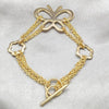 Pulsera Elegante 03.63.22994.08 Acero Inoxidable, Diseño de Mariposa y Flor, Diseño de Mariposa, Pulido, Dorado