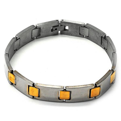 Pulsera Solida 03.63.1462.08 Acero Inoxidable, Pulido, Dos Tonos