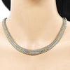 Collar, Pulso y Arete 06.92.0005 Oro Laminado, Diamantado, Tricolor