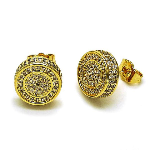 Arete Dormilona 02.283.0283 Oro Laminado, con Zirconia Cubica Blanca, Pulido, Dorado