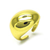 Anillo Elegante 01.341.0148 Oro Laminado, Diseño de Chunky, Pulido, Dorado