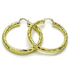 Argolla Grande 02.213.0811.50 Oro Laminado, Diseño de Hueco, Diamantado, Dorado