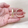 Argolla Huggie 02.204.0056.35 Oro Laminado, Diseño de Estrella, con Zirconia Cubica Blanca, Pulido, Dorado