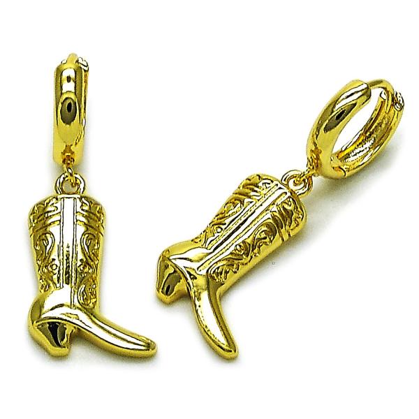 Arete Colgante 02.341.0252 Oro Laminado, Diseño de Zapato, Pulido, Dorado