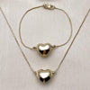 Collar y Pulso 06.63.0292 Oro Laminado, Diseño de Corazon y Box, Diseño de Corazon, Pulido, Dorado