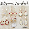 Kit Surtido de 35 Aretes de Gancho con Motivos Religiosos de Oro Laminado al por mayor — SKU 139485