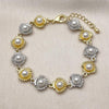 Pulsera Tennis 03.341.0246.07 Oro Laminado, Diseño de Concha y Bola, Diseño de Concha, con Perla Marfil, Pulido, Dos Tonos