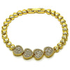 Pulsera Elegante 03.283.0487.07 Oro Laminado, Diseño de Corazon, con Zirconia Cubica Blanca, Pulido, Dorado