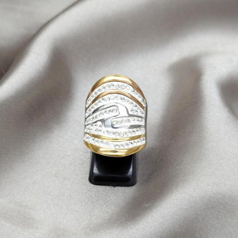 Anillo Elegante 01.63.0627.06 Acero Inoxidable, con Cristal Blanca, Pulido, Acero
