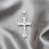 Dije Religioso 05.392.0098 Plata Rodinada, Diseño de Crucifijo, Pulido, Plateado