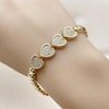 Pulsera Elegante 03.283.0487.07 Oro Laminado, Diseño de Corazon, con Zirconia Cubica Blanca, Pulido, Dorado