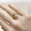 Anillo Multi Piedra 01.266.0066 Oro Laminado, Diseño de Flor y Mariposa, Diseño de Flor, con Zirconia Cubica Blanca y Micro PaveBlanca, Pulido, Dorado