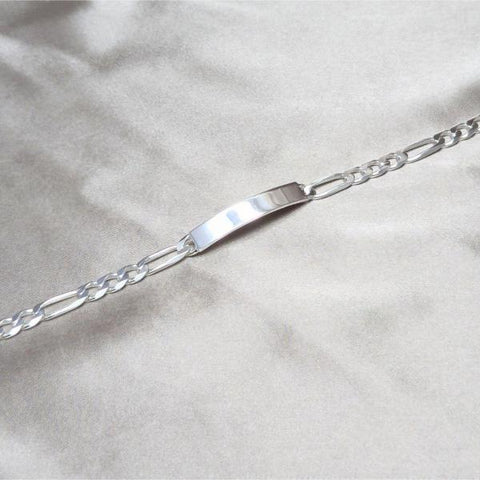 Pulsera con Placa 04.420.011.09.1 Plata Rodinada, Diseño de Figaro, Pulido, Plateado