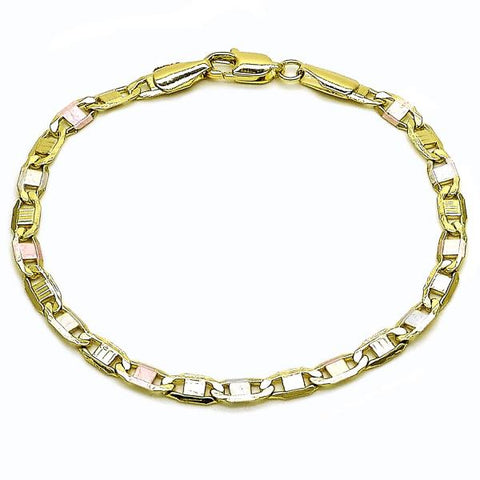 Pulsera Básica 03.213.0351.08 Oro Laminado, Diseño de Mariner, Pulido, Tricolor