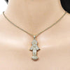 Dije Religioso 05.210.0013 Oro Laminado, Diseño de Medalla Milagrosa, con Zirconia Cubica Blanca, Pulido, Dorado