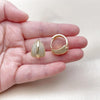 Argolla Huggie 02.283.0289.20 Oro Laminado, Diseño de Oja, con Zirconia Cubica Blanca, Pulido, Dorado