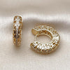 Argolla Huggie 02.195.0357.25 Oro Laminado, Diseño de Ojo Griego, con Micro Pave Blanca, Pulido, Dorado
