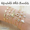 Kit Surtido de 18 Pulseras Ajustables Blancas de Oro Laminado al por mayor — SKU 139469
