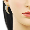 Arete Dormilona 02.283.0239 Oro Laminado, Diseño de Alas, con Zirconia Cubica Blanca, Pulido, Dorado