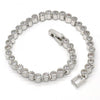 Pulsera Tennis 03.210.0019.1.08 Rodio Laminado, con Zirconia Cubica Blanca, Pulido, Rodinado