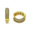 Argolla Huggie 02.283.0268.18 Oro Laminado, con Zirconia Cubica Blanca, Pulido, Dorado