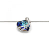Collares con Dije 04.239.0001.16 Rodio Laminado, Diseño de Corazon, con Cristales de Swarovski Bermuda Blue y Micro PaveBlanca, Pulido, Rodinado