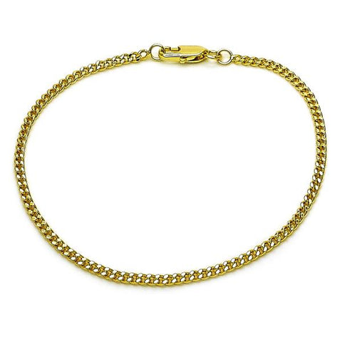 Pulsera Básica 04.213.0157.07 Oro Laminado, Diseño de Miami Cubana, Pulido, Dorado