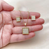 Juego de Arete y Dije de Adulto 10.342.0243 Oro Laminado, con Zirconia Cubica Blanca, Pulido, Dorado