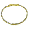 Pulsera Tennis 03.130.0006.1.07 Oro Laminado, con Zirconia Cubica Blanca, Pulido, Dorado