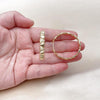 Argolla Huggie 02.204.0054.35 Oro Laminado, con Micro Pave Blanca, Pulido, Dorado