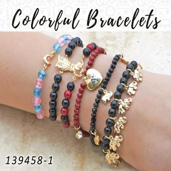 Kit Surtido de 20 Pulseras de Colores de Oro Laminado al por mayor — SKU 139458