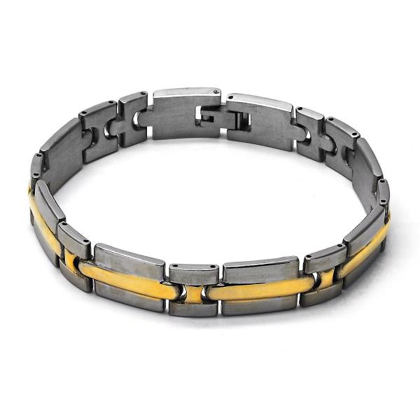 Pulsera Solida 03.63.1467.08 Acero Inoxidable, Pulido, Dos Tonos