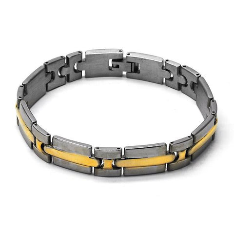 Pulsera Solida 03.63.1467.08 Acero Inoxidable, Pulido, Dos Tonos