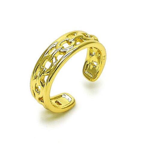 Anillo Elegante 01.213.0064 Oro Laminado, Diseño de Rolo, Pulido, Dorado