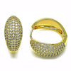 Argolla Huggie 02.283.0094.25 Oro Laminado, con Micro Pave Blanca, Pulido, Dorado