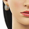 Argolla Huggie 02.283.0261.20 Oro Laminado, Diseño de Corazon, con Zirconia Cubica Blanca, Pulido, Dorado