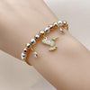 Pulsera Elegante 03.411.0074.07 Oro Laminado, Diseño de Pajaro y Bola, Diseño de Pajaro, con Zirconia Cubica Blanca, Diamantado, Dorado