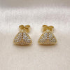Arete Dormilona 02.260.0026 Oro Laminado, con Micro Pave Blanca, Pulido, Dorado