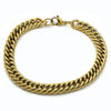 Pulsera Básica 03.435.0004.09 Acero Inoxidable, Diseño de Miami Cubana, Pulido, Dorado