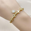 Pulsera Elegante 03.341.0236.1.11 Oro Laminado, Diseño de San Benito y Cruz, Diseño de San Benito, Pulido, Dos Tonos
