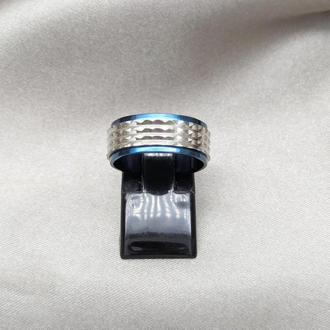Anillo de Hombre 01.63.0656.07 Acero Inoxidable, Esmaltado Azul, Acero
