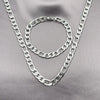 Collar y Pulso 06.116.0044 Acero Inoxidable, Diseño de Figaro, Diamantado, Acero