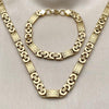 Collar y Pulso 06.116.0007.1 Acero Inoxidable, Diseño de Infinito, Pulido, Dorado